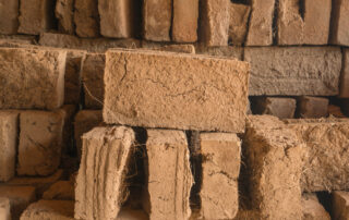 mud bricks used anciently for building and masonry