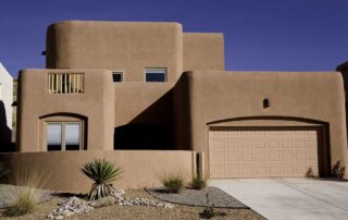 Adobe home in southwest United States. masonry restoration concept.