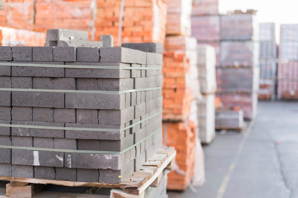 pallets of masonry materials