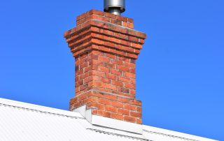 brick chimney on house