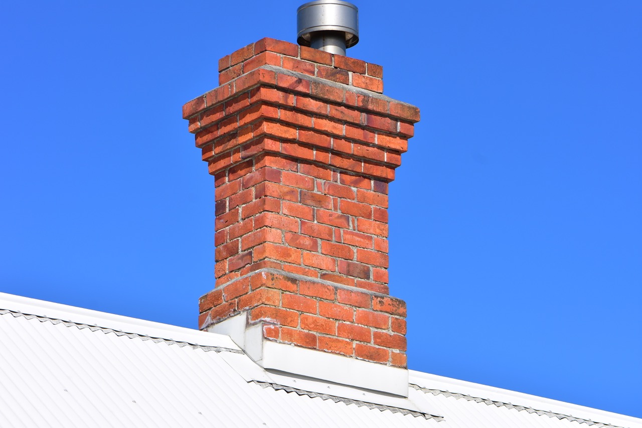 brick chimney on house