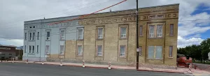historic SLC building undergoing paint stripping and masonry restoration