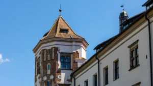 Masonry preservation on a castle tower and facade