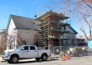 Photo of work being done to First Presbyterian Church in Carson City, NV